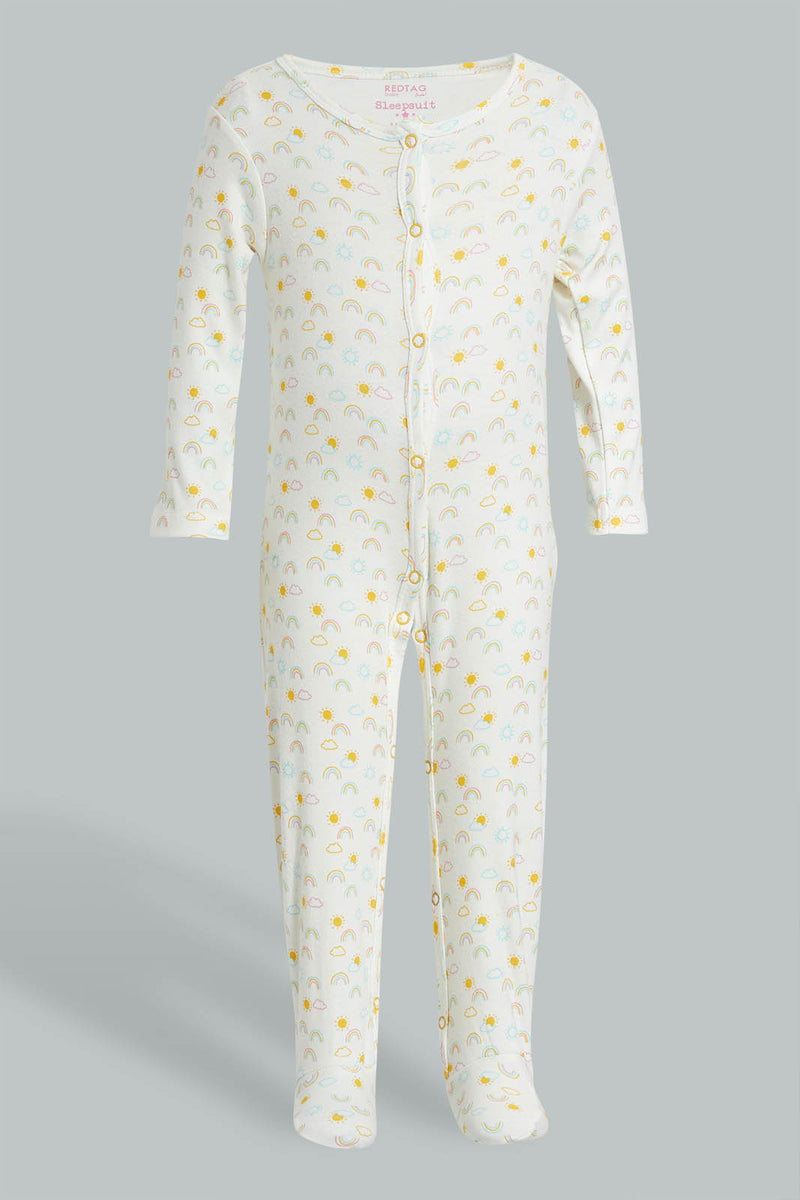 Redtag-Pink-And-Yellow-Rainbow-Sleepsuit-Colour:Assorted,-Filter:Baby-(0-to-12-Mths),-NBF-Sleepsuits,-New-In,-New-In-NBF,-Non-Sale,-PPE,-S22B,-Section:Kidswear-Baby-0 to 12 Months