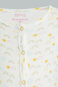 Redtag-Pink-And-Yellow-Rainbow-Sleepsuit-Colour:Assorted,-Filter:Baby-(0-to-12-Mths),-NBF-Sleepsuits,-New-In,-New-In-NBF,-Non-Sale,-PPE,-S22B,-Section:Kidswear-Baby-0 to 12 Months