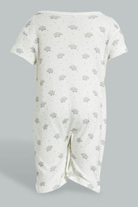 Redtag-Grey-Elephant-Print-Romper-Colour:Grey,-Filter:Baby-(0-to-12-Mths),-NBF-Rompers,-New-In,-New-In-NBF,-Non-Sale,-PPE,-S22B,-Section:Kidswear-Baby-0 to 12 Months