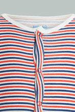 Load image into Gallery viewer, Redtag-Navy-And-Red--Stripe-Romper-Rompers-Baby-0 to 12 Months
