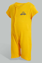 Load image into Gallery viewer, Redtag-Mustard-Car-Romper-Rompers-Baby-0 to 12 Months
