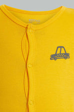 Load image into Gallery viewer, Redtag-Mustard-Car-Romper-Rompers-Baby-0 to 12 Months
