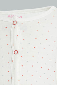 Redtag-Red-And-Grey-Dot-Print-Romper-Colour:Red,-Filter:Baby-(0-to-12-Mths),-NBF-Rompers,-New-In,-New-In-NBF,-Non-Sale,-PPE,-S22B,-Section:Kidswear-Baby-0 to 12 Months