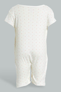 Redtag-Red-And-Grey-Dot-Print-Romper-Colour:Red,-Filter:Baby-(0-to-12-Mths),-NBF-Rompers,-New-In,-New-In-NBF,-Non-Sale,-PPE,-S22B,-Section:Kidswear-Baby-0 to 12 Months