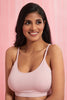 Redtag-Olive/Pink/White-Plain-Padded-Comfort-Bra-(3-Pack)-Comfort-Bras-Women's-