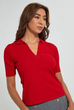 تنزيل الصورة على معرض الصور، Redtag-Collared-Rib-Top-Tops-Women&#39;s-0
