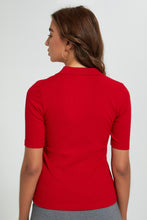 تنزيل الصورة على معرض الصور، Redtag-Collared-Rib-Top-Tops-Women&#39;s-0
