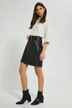 تنزيل الصورة على معرض الصور، Redtag-Black-Short-Skirt-With-Chain-Trim-Details-Skirts-Women&#39;s-

