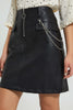 Redtag-Black-Short-Skirt-With-Chain-Trim-Details-Skirts-Women's-
