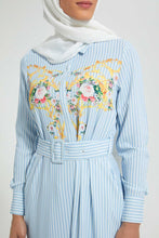 تنزيل الصورة على معرض الصور، Redtag-Striped-Collared-Printed-Belted-Satin-Dress-With-Side-Pockets-Dresses-Women&#39;s-
