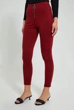Load image into Gallery viewer, Redtag-Slim-Leg-Elasticated-Waist-Ginham-Trouser-Trousers-Women&#39;s-
