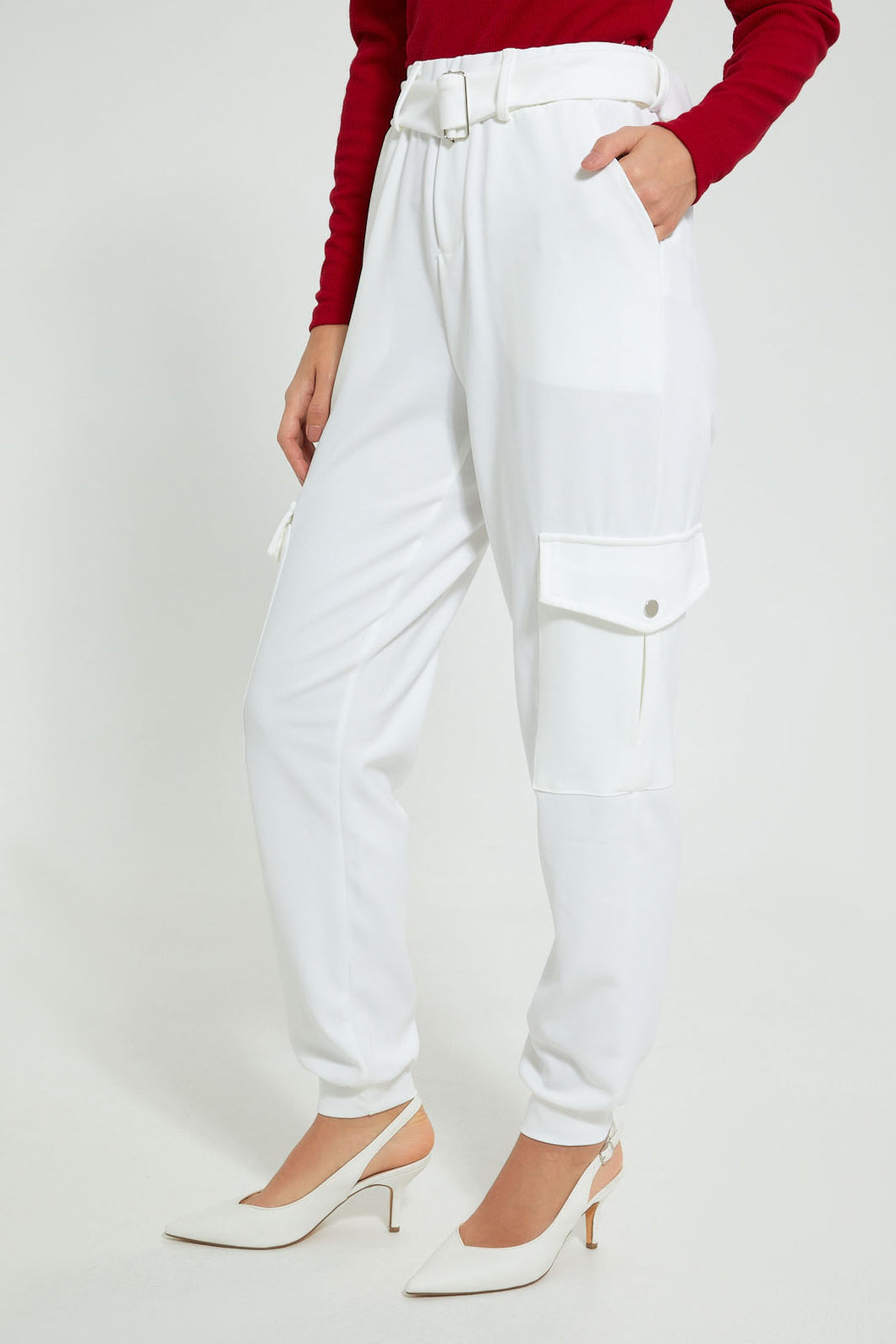 Redtag-White-Belted-Utility-Jogger-Trousers-Women's-