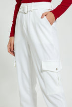 تنزيل الصورة على معرض الصور، Redtag-White-Belted-Utility-Jogger-Trousers-Women&#39;s-
