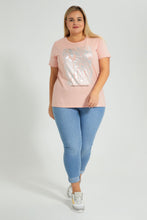 Load image into Gallery viewer, Redtag-Graphic-T-Shirt-Colour:Yellow,-Filter:Plus-Size,-LDP-T-Shirts,-New-In,-New-In-LDP,-Non-Sale,-S22A,-Section:Women,-TBL-Women&#39;s-
