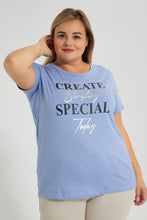 Load image into Gallery viewer, Redtag-Graphic-T-Shirt-Colour:Mint,-Filter:Plus-Size,-LDP-T-Shirts,-New-In,-New-In-LDP,-Non-Sale,-S22A,-Section:Women,-TBL-Women&#39;s-
