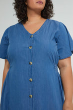 تنزيل الصورة على معرض الصور، Redtag-Chambray-Button-Front-Dress-Dresses-Women&#39;s-
