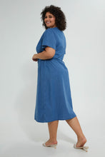 تنزيل الصورة على معرض الصور، Redtag-Chambray-Button-Front-Dress-Dresses-Women&#39;s-
