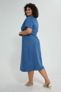 Redtag-Chambray-Button-Front-Dress-Dresses-Women's-