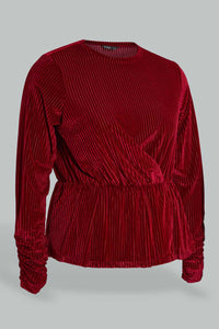 Redtag-Velour-Peplum-Top-Tops-Women's-