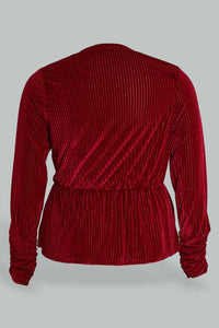 Redtag-Velour-Peplum-Top-Tops-Women's-