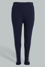 Load image into Gallery viewer, Redtag-Legging-With-Side-Print-Colour:Navy,-Filter:Plus-Size,-LDP-Leggings,-New-In,-New-In-LDP,-Non-Sale,-S22A,-Section:Women,-TBL-Women&#39;s-
