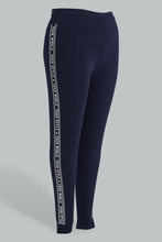 Load image into Gallery viewer, Redtag-Legging-With-Side-Print-Colour:Navy,-Filter:Plus-Size,-LDP-Leggings,-New-In,-New-In-LDP,-Non-Sale,-S22A,-Section:Women,-TBL-Women&#39;s-
