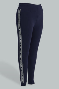 Redtag-Legging-With-Side-Print-Colour:Navy,-Filter:Plus-Size,-LDP-Leggings,-New-In,-New-In-LDP,-Non-Sale,-S22A,-Section:Women,-TBL-Women's-