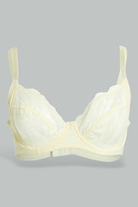 Redtag-Black/Yellow-Plain-Lace-Non-Padded-Bra-(2-Pack)-Non-Padded-Women's-