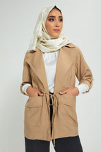 تنزيل الصورة على معرض الصور، Redtag-Elasticated-Waist-Lapel-Collared-Jacket-Cardigans-Women&#39;s-
