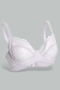 Black And White Lace Non-Padded Bra (Pack of 2)