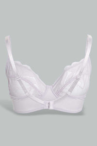 Black And White Lace Non-Padded Bra (Pack of 2)