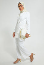 تنزيل الصورة على معرض الصور، Redtag-White-Long-Line-Belted-Jacket-Cardigans-Women&#39;s-
