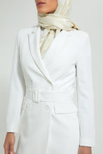 تنزيل الصورة على معرض الصور، Redtag-White-Long-Line-Belted-Jacket-Cardigans-Women&#39;s-
