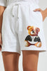 Redtag-White-Teddy-Placement-Print-Short-Colour:White,-FF,-Filter:Women's-Clothing,-New-In,-New-In-Women,-Non-Sale,-Section:Women,-W21B,-Women-Shorts-Women's-