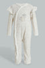 Redtag-White-Bunny-Veloure-Printed-Sleep-Suit-Sleepsuits-Baby-0 to 12 Months