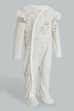 Load image into Gallery viewer, Redtag-White-Bunny-Veloure-Printed-Sleep-Suit-Sleepsuits-Baby-0 to 12 Months
