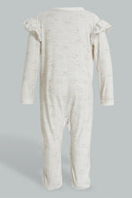 Load image into Gallery viewer, Redtag-White-Bunny-Veloure-Printed-Sleep-Suit-Sleepsuits-Baby-0 to 12 Months
