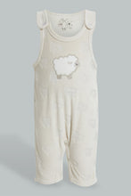 Load image into Gallery viewer, Redtag-Beige-Sheep-Jacquard-Duangree-Rompers-Baby-0 to 12 Months
