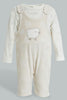 Redtag-Beige-Sheep-Jacquard-Duangree-Rompers-Baby-0 to 12 Months