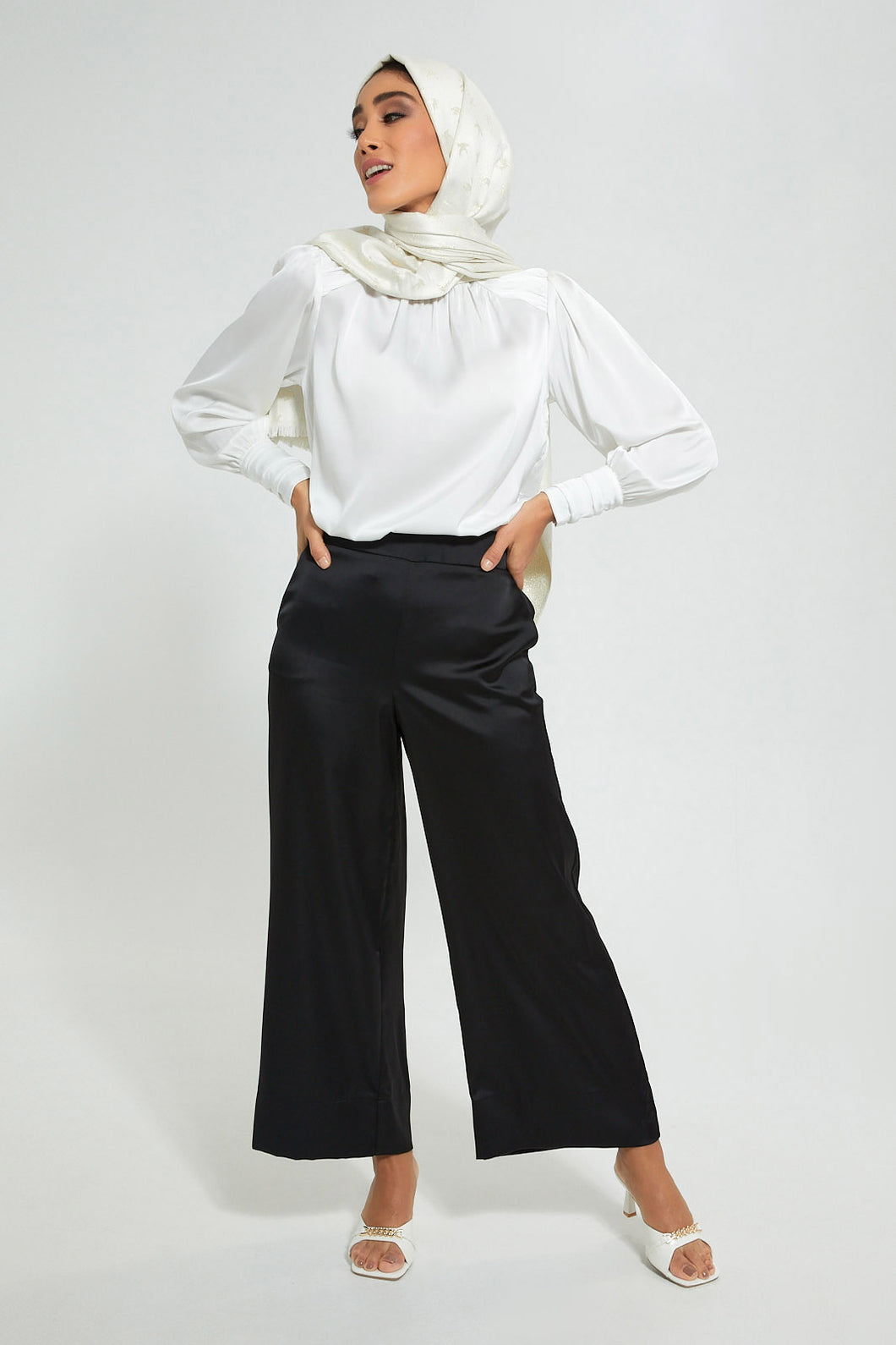 Redtag-Black-Wide-Leg-Elasticated-Back-Detail-Trouser-Trousers-Women's-