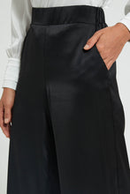 تنزيل الصورة على معرض الصور، Redtag-Black-Wide-Leg-Elasticated-Back-Detail-Trouser-Trousers-Women&#39;s-
