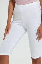 Load image into Gallery viewer, Redtag-White-Knee-Length-Capri-Leggings-Women&#39;s-0
