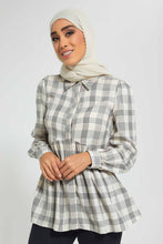 تنزيل الصورة على معرض الصور، Redtag-Beige-Check-Shirt-Blouses-Women&#39;s-
