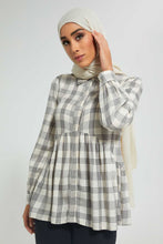 تنزيل الصورة على معرض الصور، Redtag-Beige-Check-Shirt-Blouses-Women&#39;s-
