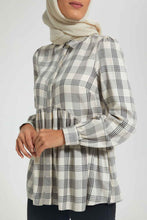 تنزيل الصورة على معرض الصور، Redtag-Beige-Check-Shirt-Blouses-Women&#39;s-
