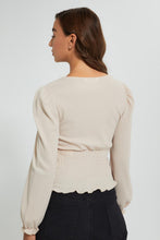 تنزيل الصورة على معرض الصور، Redtag-Beige-Button-Front-Shirred-Waist-Top-Tops-Women's-0
