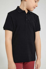 Load image into Gallery viewer, Redtag-Black-Pique-Polo-Plain-Boys-2 to 8 Years

