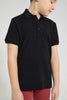 Redtag-Black-Pique-Polo-Plain-Boys-2 to 8 Years