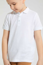 Load image into Gallery viewer, Redtag-White-Pique-Polo-Plain-Boys-2 to 8 Years
