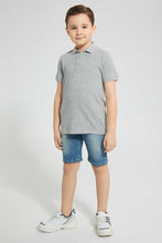 Load image into Gallery viewer, Redtag-Grey-Marl-Pique-Polo-Plain-Boys-2 to 8 Years
